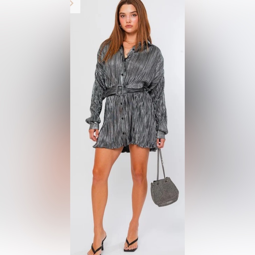 Elegant Metallic Black Mini Dress - Fitted by WESTSIDE TAN
